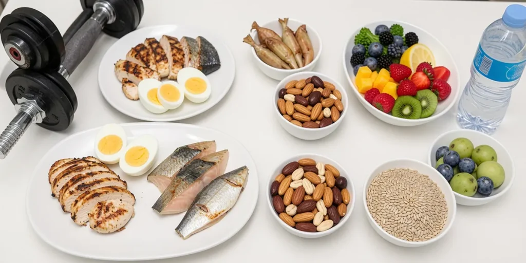 این تصویر جایگزین مصرف مکمل های غذایی در ورزش با مواد غذایی است